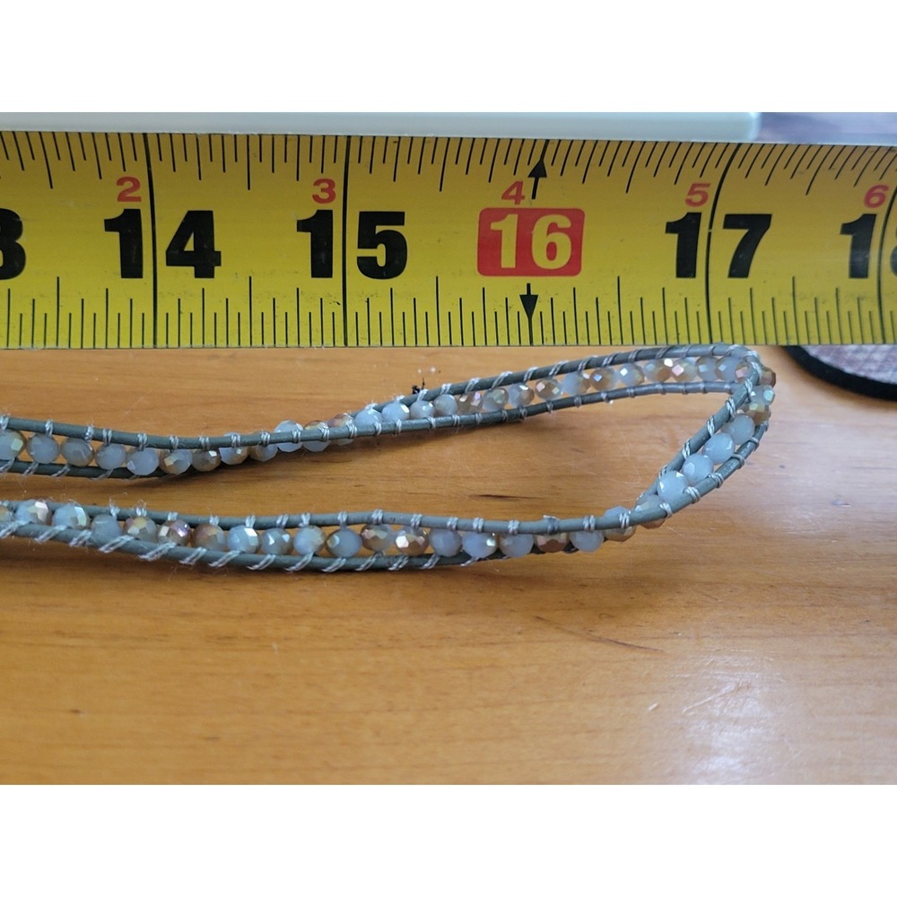 CHRISTINELLE Gray Crystal Wrap Bracelet Necklace NWT w Pouch Boho - Picture 9 of 11